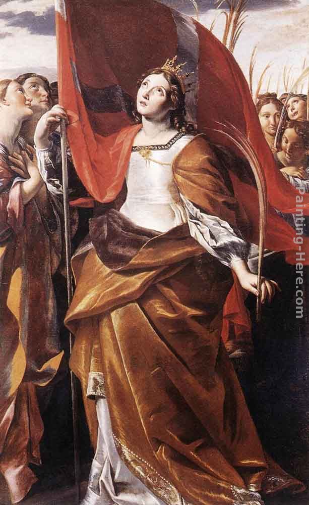 St Ursula and the Virgins painting - Giovanni Lanfranco St Ursula and the Virgins art painting